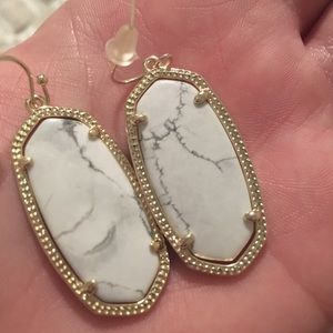 Gold White Howlite Elle earrings